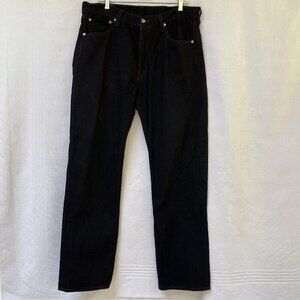 Levis 501 Black Jeans Mens 36 X 32 Regular FIt Casual Dark Wash Travel Vacation